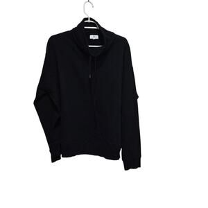 AG Black Mock Neck Pullover Sweatshirt Cotton Medium